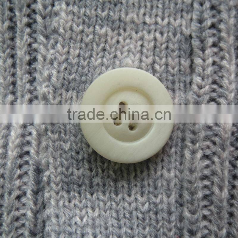 V neck white buttons design cardigan casual men knitted sweater men