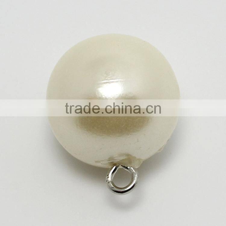 Wholesale Cheap 8mm-18mm White Clothing Plastic Rhinestone Fashion Pearl Button For Sweater