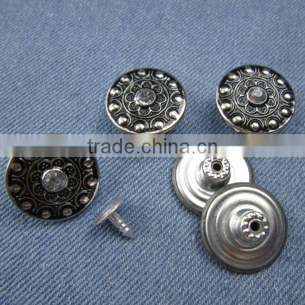 Metal Rhinestone Designed Buttons For Jeans Wear