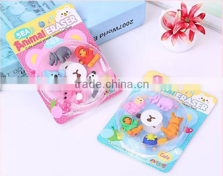 Cute 3D magic animal shape puzzle erasers set