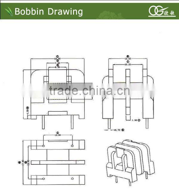 UU16 bobbins for ferrite core
