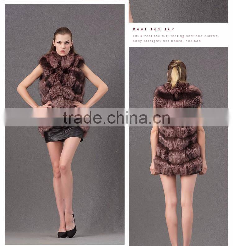 High quality lady fur coat genuine fur real girl fur vest