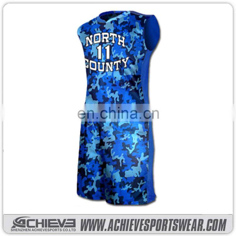 2017 Wholesale Customized basketball uniform team basketball jerseys sublimation reversible basketball kits