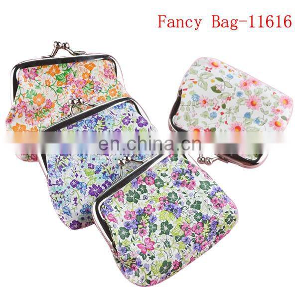 Cute girls flower floral pattern clip change purse for kids gift