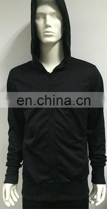 2016 Hot sale black leisure thin jacket with hood for men