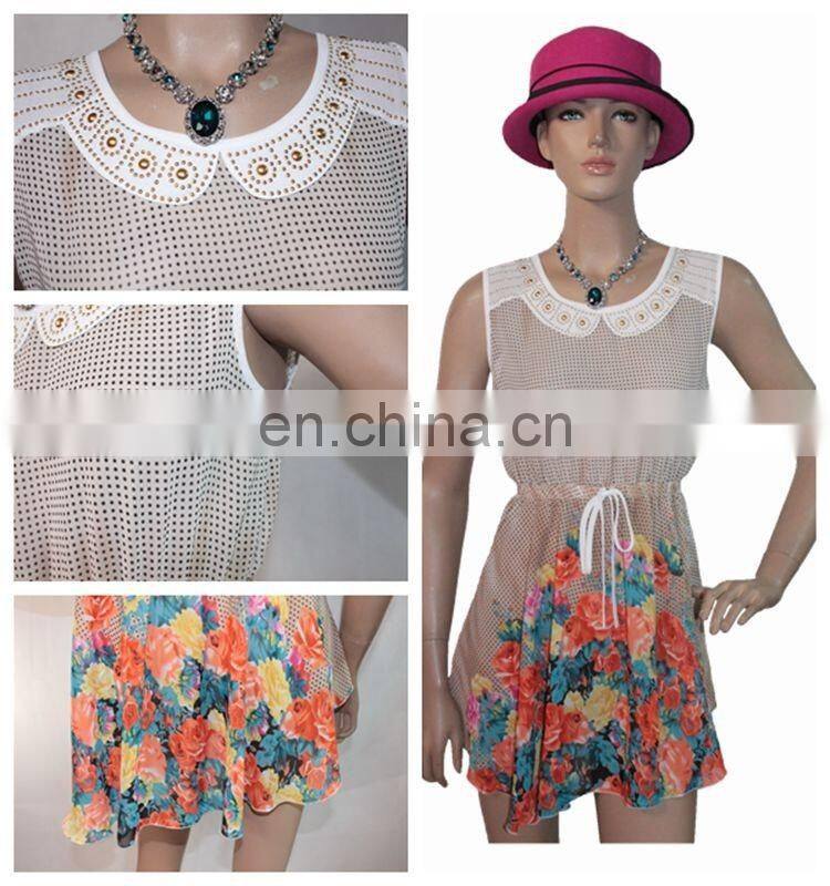 High quality Floral Printed sleeveless cocktail dress wholesale dresses