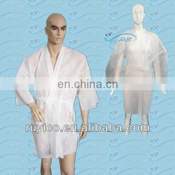 disposable nonwoven PP kimono sauna gown with pockets & customization