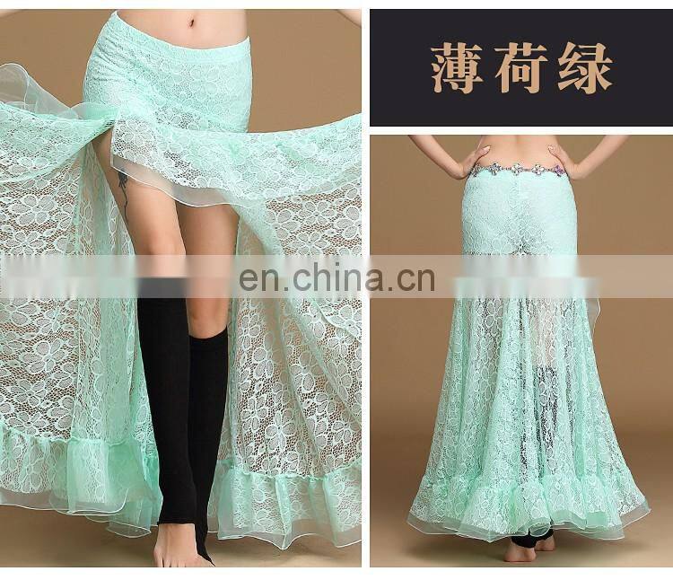 Q-6055 Egyption sexy lace long belly dance skirt