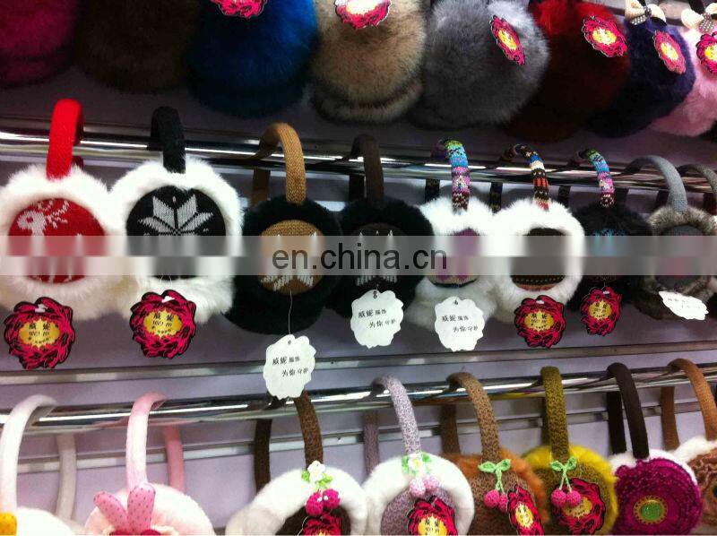 flower pattern knitting ear muff