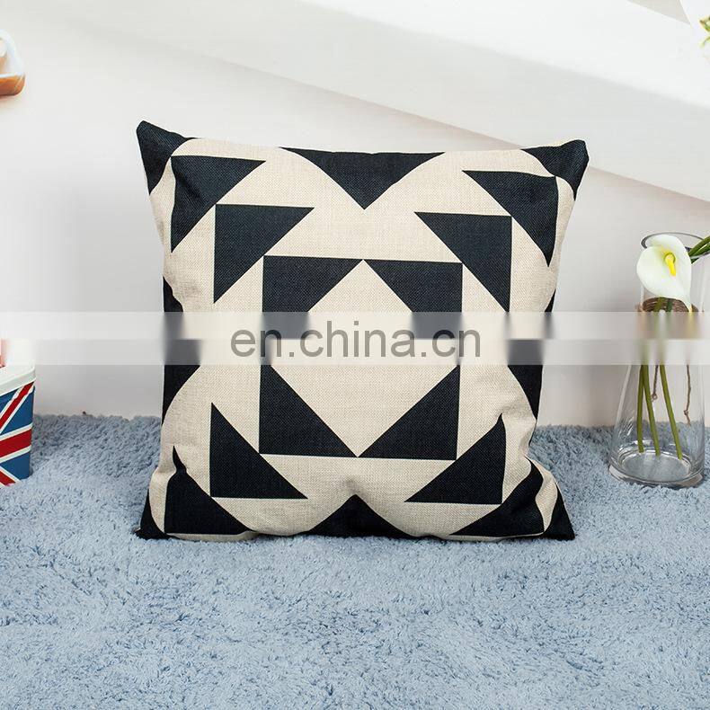 High quality linen material pillow cover custom printed throw pillow