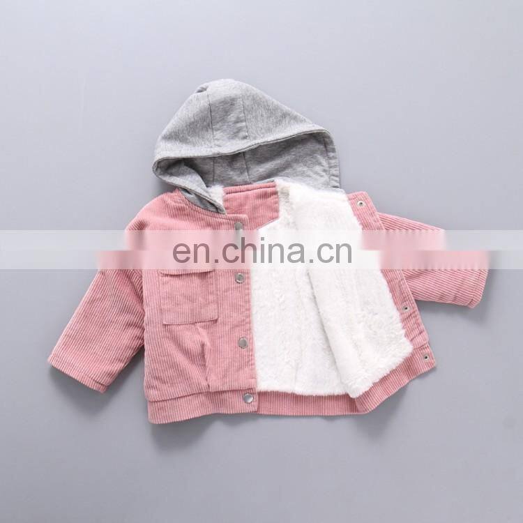 Cute Corduroy Girls Jacket Coat with Highest Quality