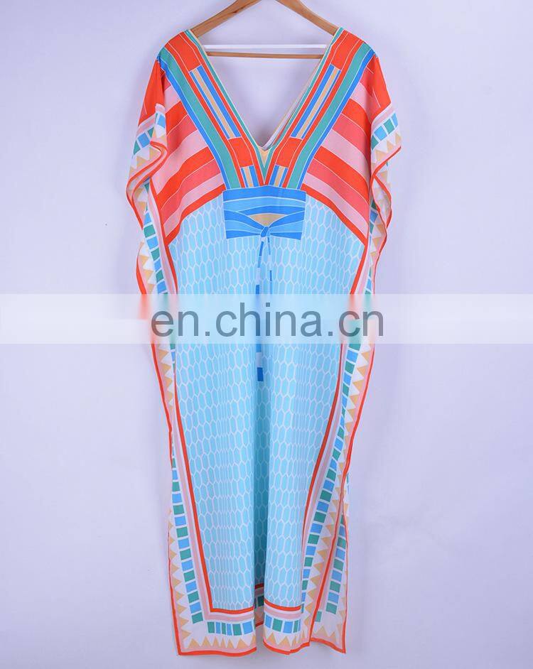2019 Chiffon Beach Cover up Bathing suit for Women Pareo Beach Swim Cover up Saida De Praia Robe Plage Kaftan Beach Dress