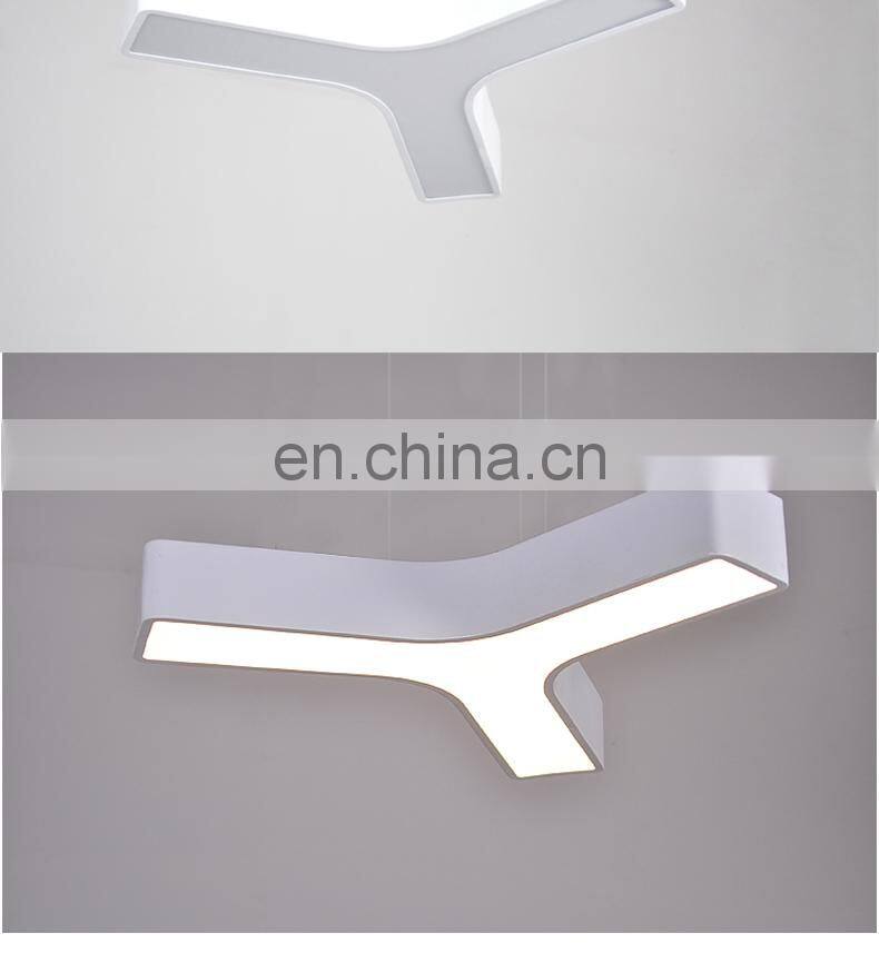 2018 New Design Geometric Y shape Iron LED Ceiling Hanging Light Modern Bar Meeting Room Office Chandelier