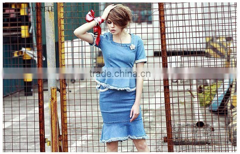 hot sell ladies latest denim skirt
