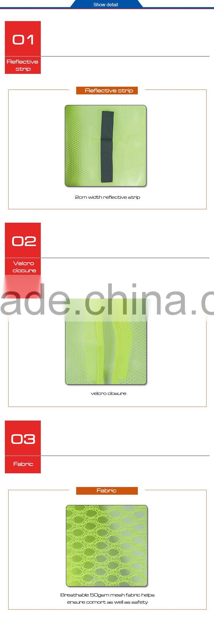 Cheap high visible road safety reflective vest RF016