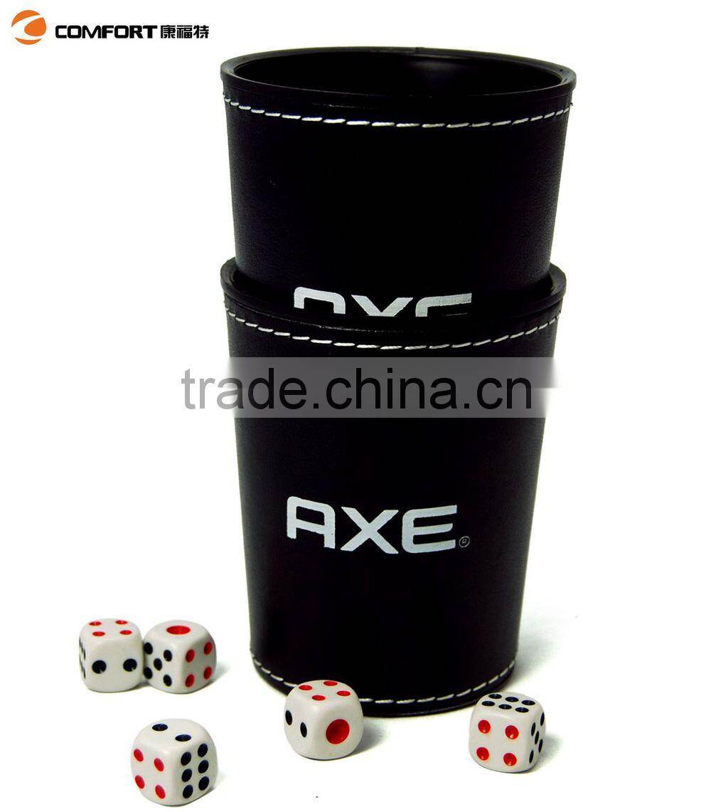 elegent small mini portable leather dice shaker