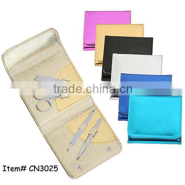 4pcs stainless steel simple manicure set compact design glitter manicure set