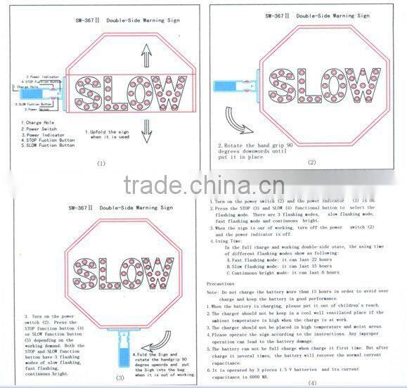 Handhold LED traffic warning sign