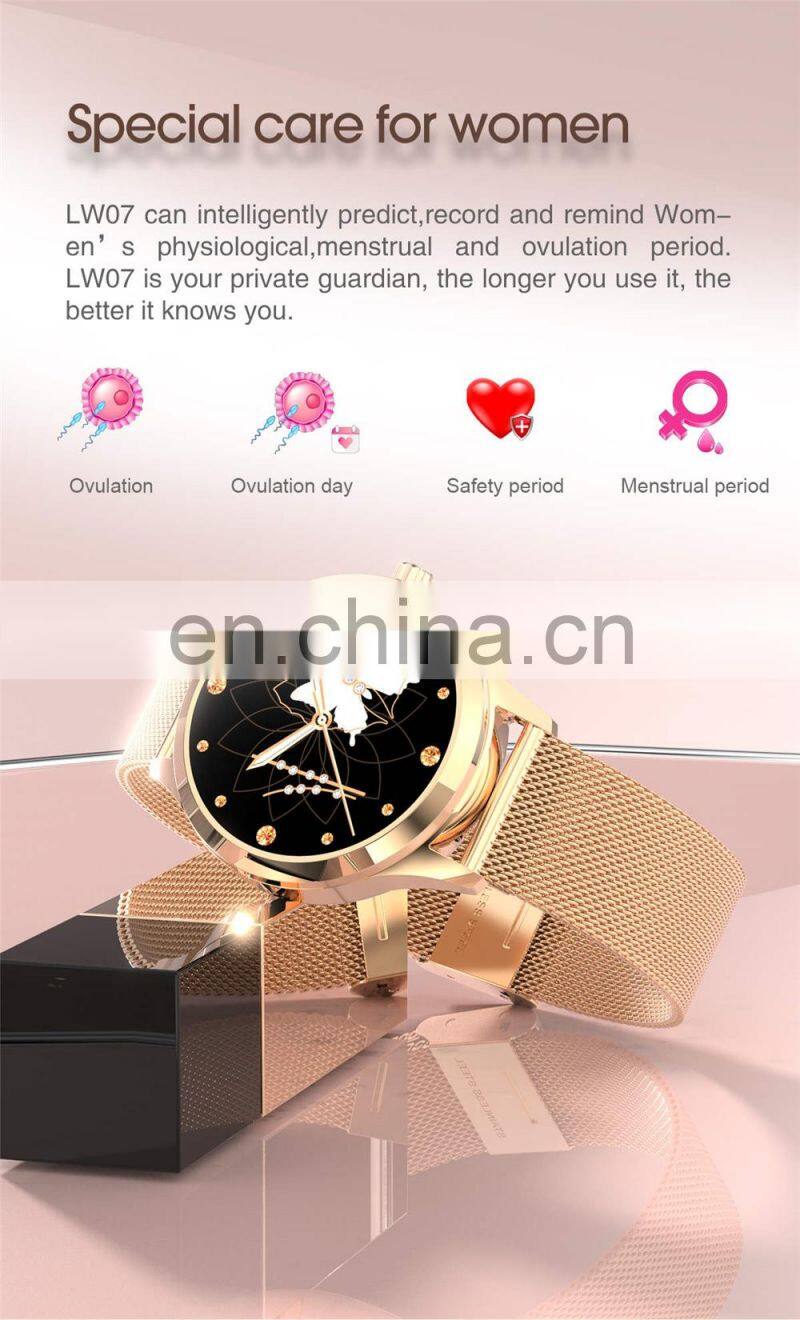 LW07 Round Touch Smartwatch Stainless Steel IP68 Waterproof Health smart watch phone for Women