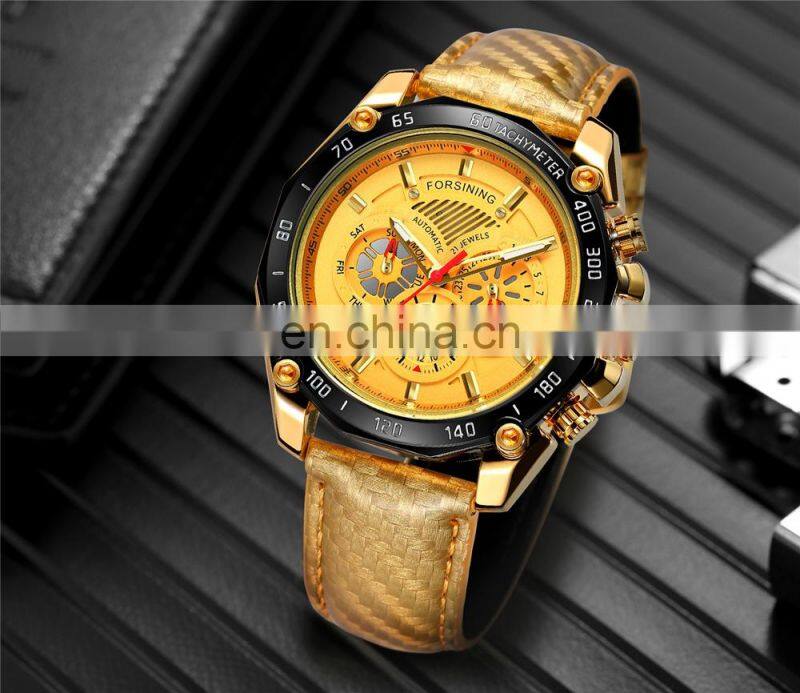 Forsining 6910 24 Hours Mechanical Men Watches Water Proof Luxury Automatic Chronograph Watch