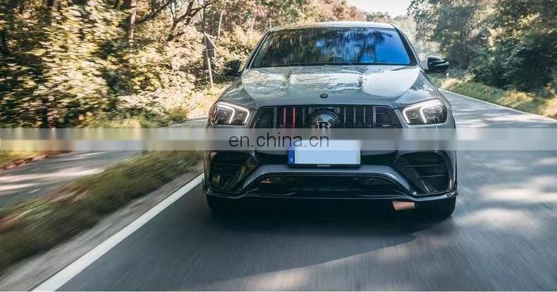 Runde BRA-BUS 900 Style Carbon Fiber Front Lip Grille Wind Knife Rear Lip Spoiler Exhaust For Mercedes-Benz GLE63 Coupe Body Kit