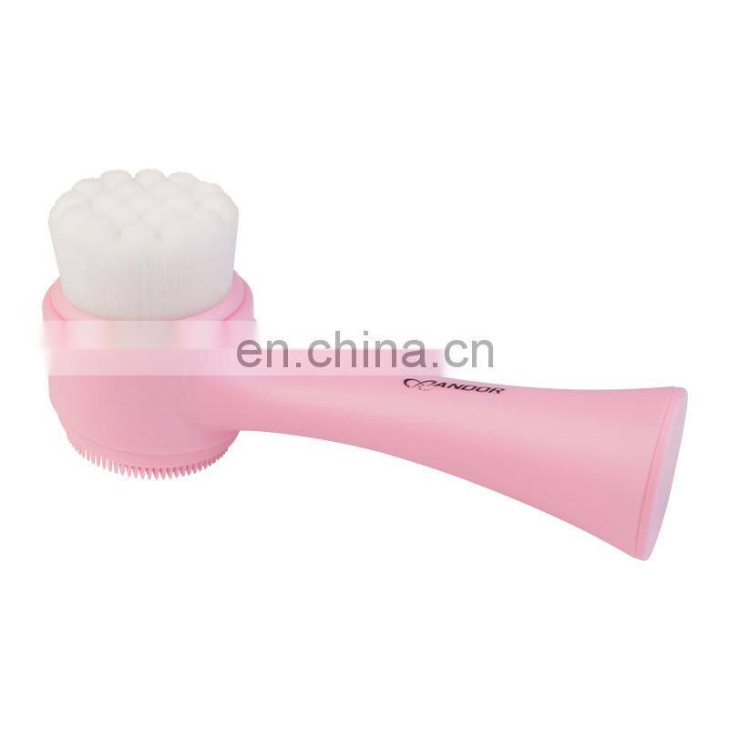 Wholesale Eco Friendly Biodegradable Korean Facial Cleansing Brush With Silicone Massage Brushes For Deep Cleaning