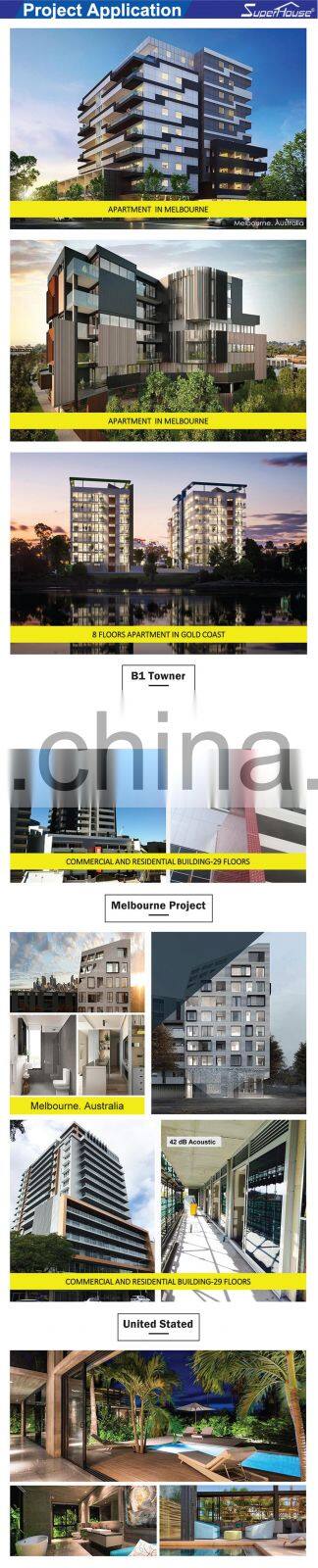 Superhouse Hurricane Proof NOA NFRC AS2047 Standard Safety Glass Aluminium White Aluminum Sliding Doors