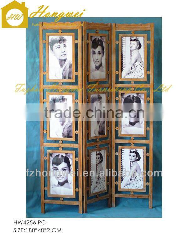 Shabby Chic Home Decorative Antique Wooden Room Divider/Room Screens with Photos