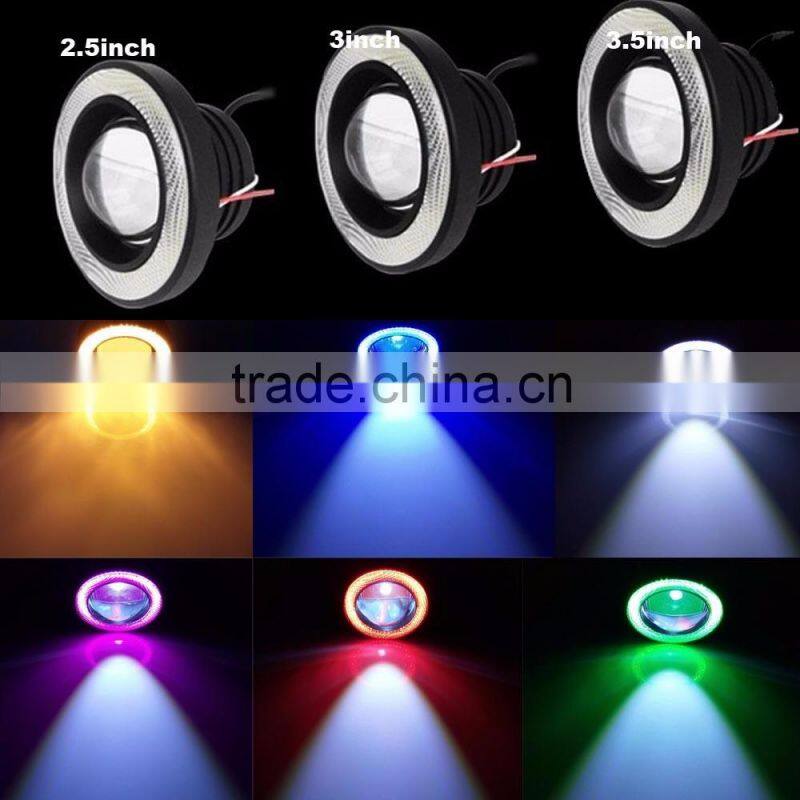 2x 2.5inch 3inch 3.5inch High Power LED Fog Angel Eyes Bumper Driving Fog Lights Lamp For For M.azda S.ubaru C.hrysler D.odge