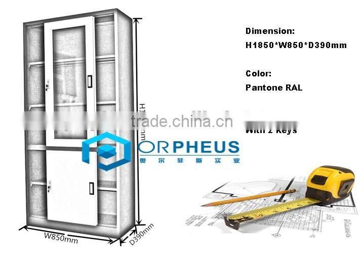 Laboratory Steel Glass Door Storage Cabinet Data Document Filing Cabinet/Cupboard Lock