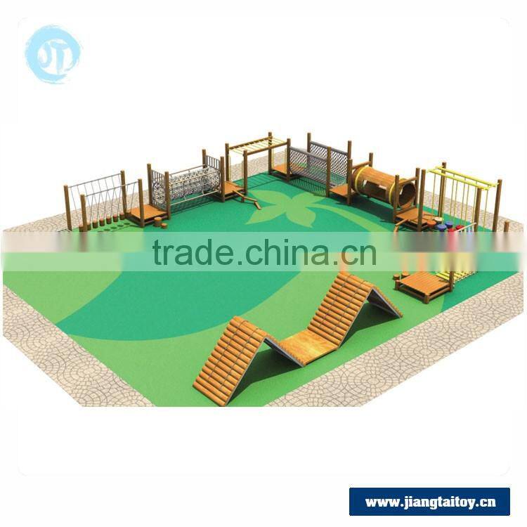 JT16-12401 Unique designed full large wooden children outdoor playground equipment