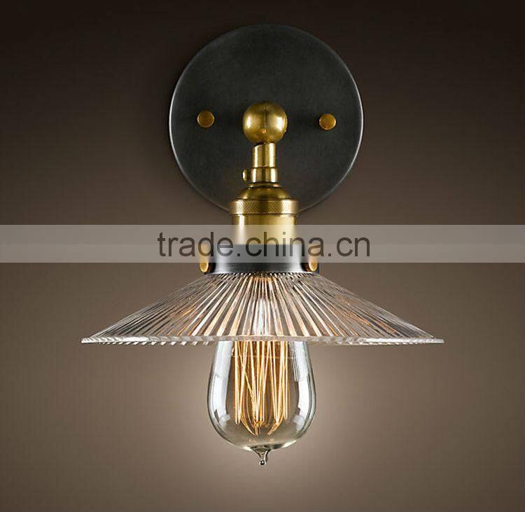 Rural Style Archaize Color 2 Lights Wrought Iron Cage Crystal Wall Lamp