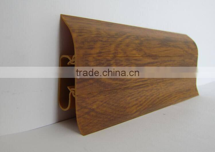Cheap price polyurethane flooring baseboard pvc moulding ( size 2700*54mm)