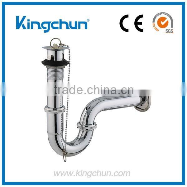 Custom Wholesale Chrome Plated Lavatory Bathroom Pop Up Waste Bottle P-Trap