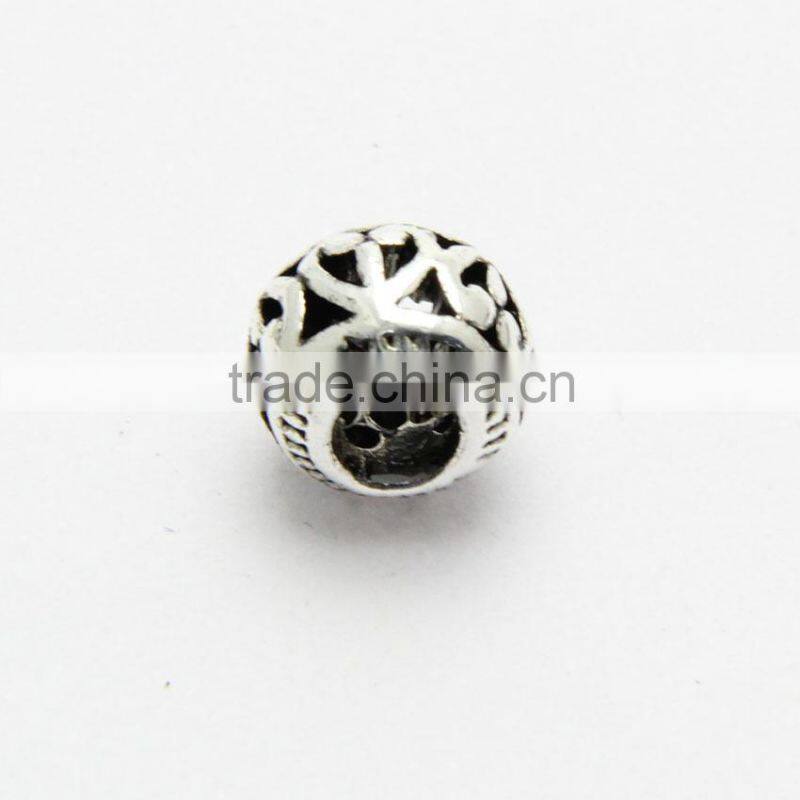 DIY Environmental Zinc Alloy Hot Selling Anti-silver Big Hole Metal Beads