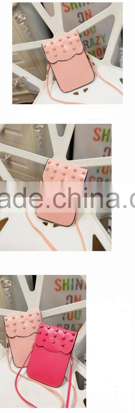 Wholesale lady pu wallet mobile phone bag shoulder bag for cell phone