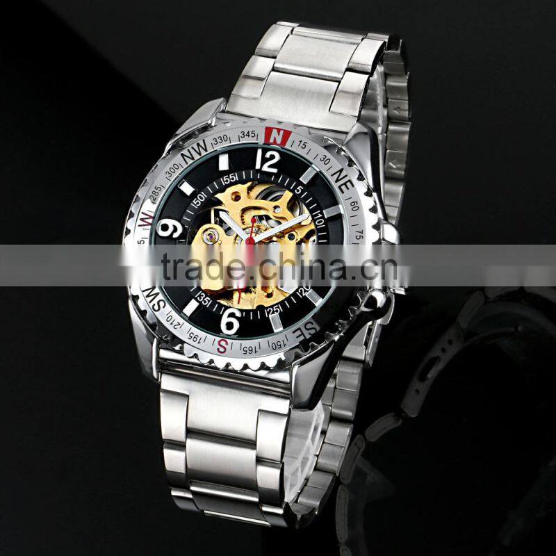 Analogue Steel shenhua skeleton Watch Sports Mechanical WM408