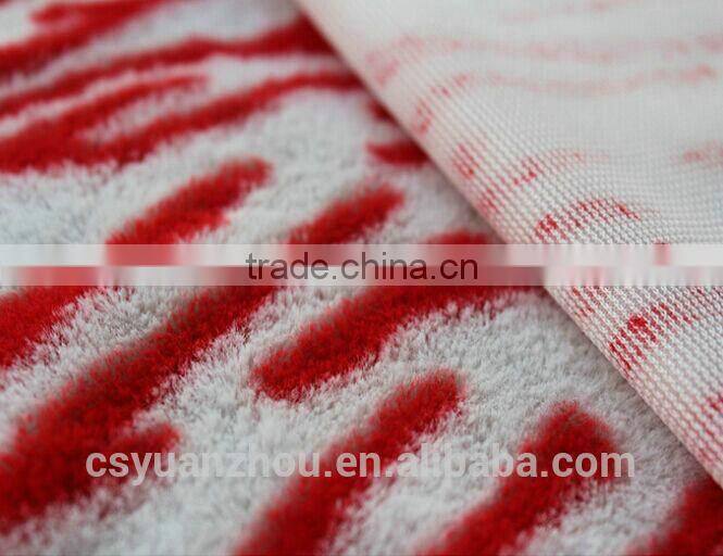 soft red stripe tiger print plush toy fabric