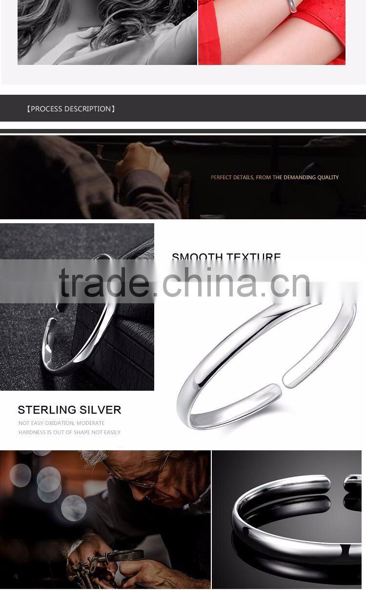 Simple elegant 925 solid silver custom bracelet