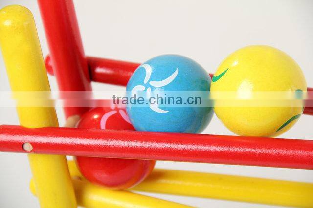 Wooden race toy,roller ball stand toy
