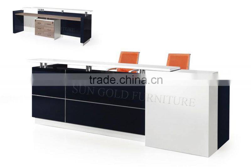 Wooden furniture model showroom counter reception desk designs (SZ-RTB008-1)