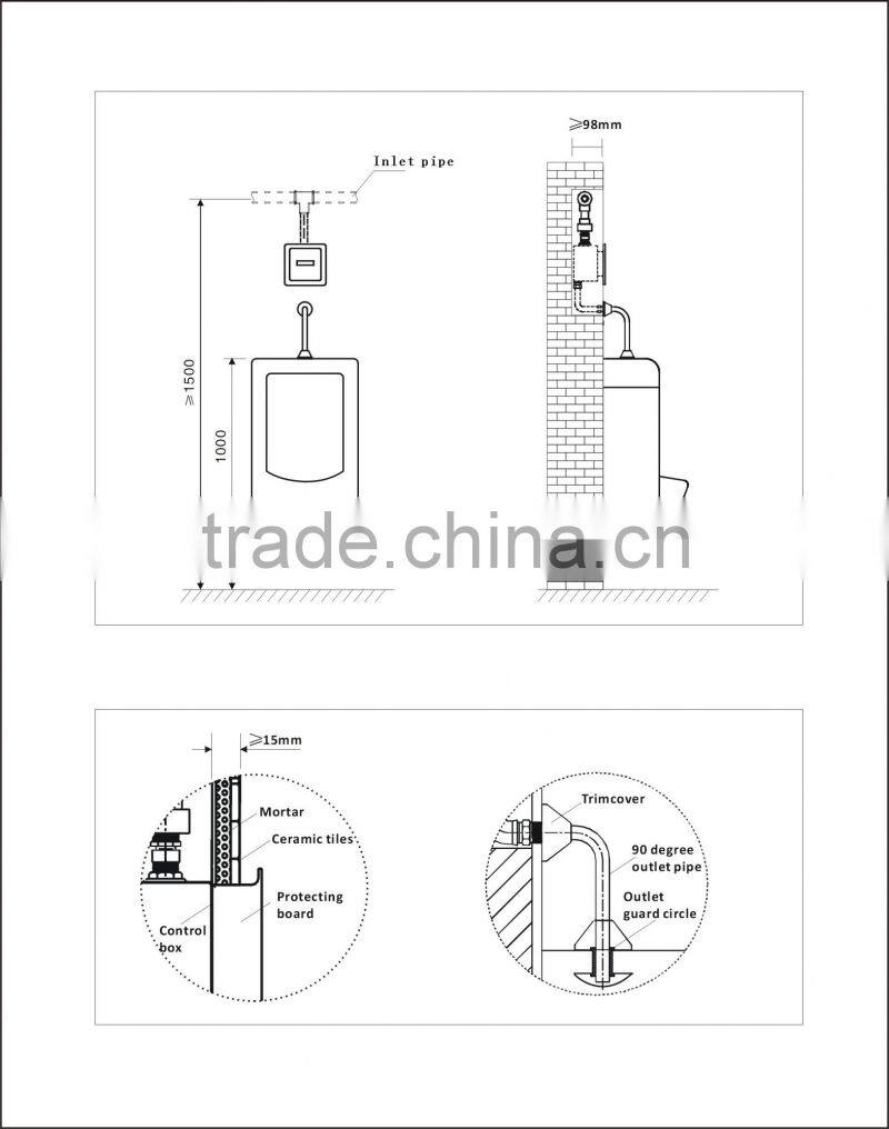 Automatic Sensor Urinal Flusher with Button