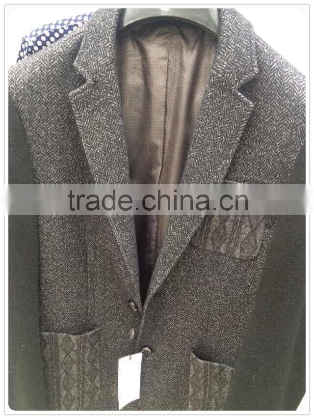 Garment in Stock Lot man leisure jacket suit for spring or winter hot sell - 1016
