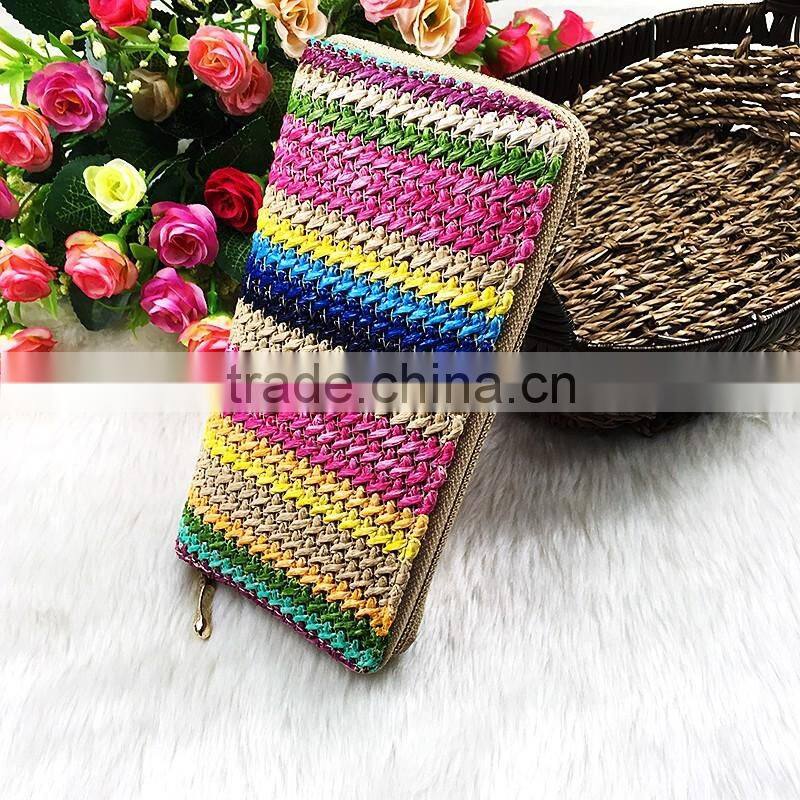 High Quality New Fashion Long Women Multicolor Cotton Frabric Wallet