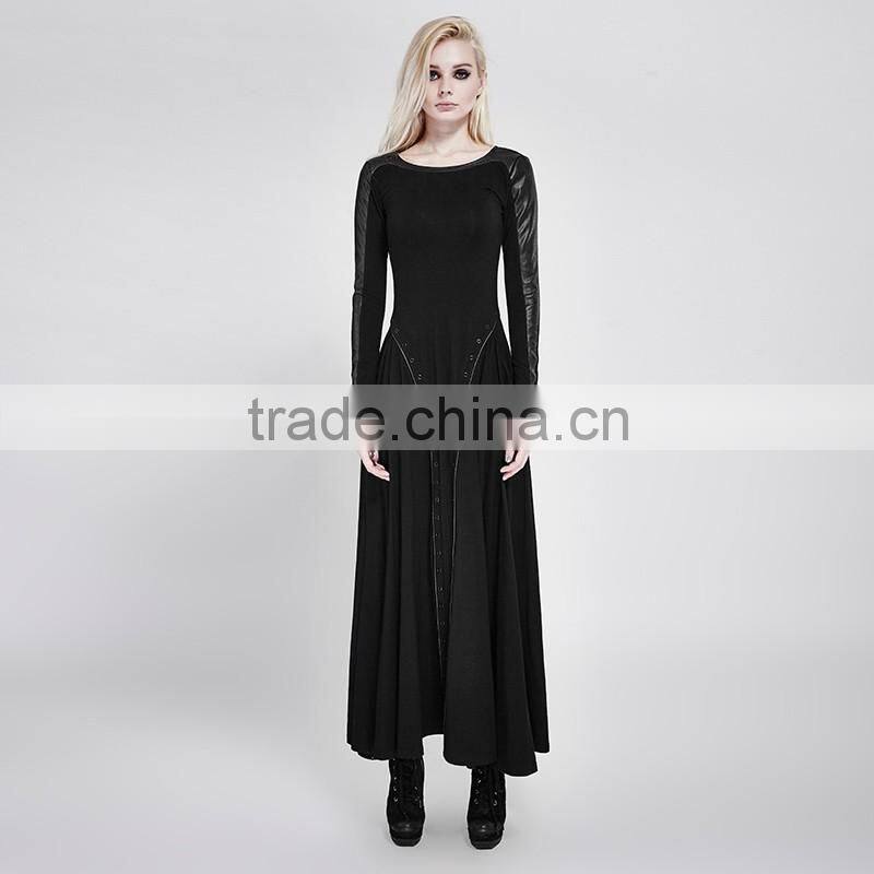 PQ-178 PUNK RAVE"Thorn" Series Punk Dark Minimal Spell PU Leather Dress With Dresseyelets Decoration