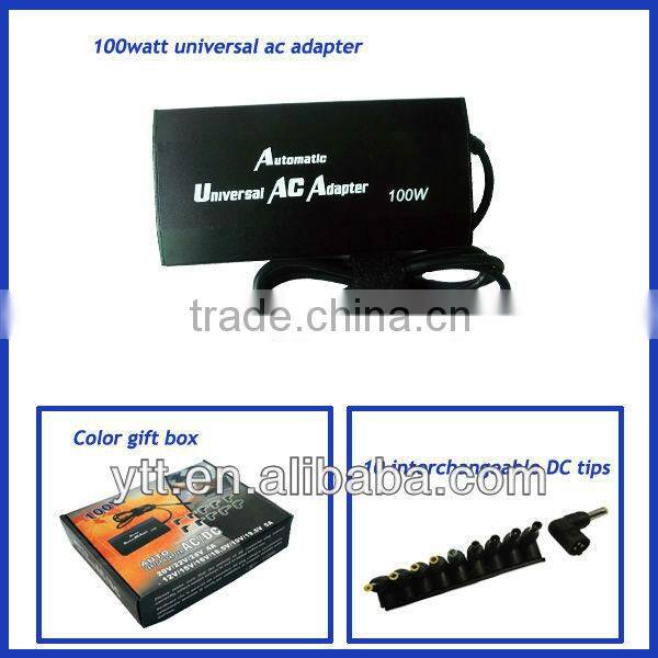 Hot Aluminum 100W Universal AC/DC Laptop Adapter With 10 DC Tips