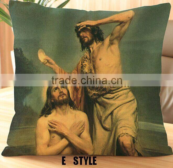 The classic scene of Jesus printed Christian bible throw emoji massage euro pillowcase decor home church religious gifts