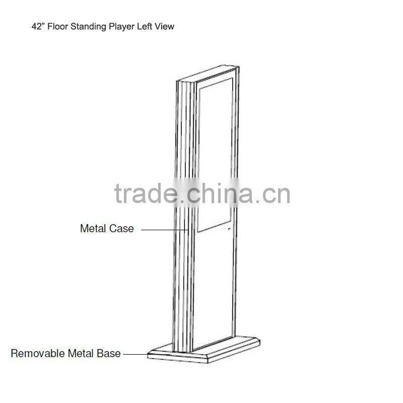 42" large lcd floor standing digital signage totem