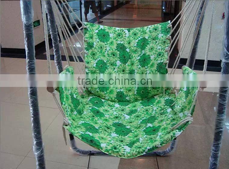Foldable single seat hanging rope swing chair with stand