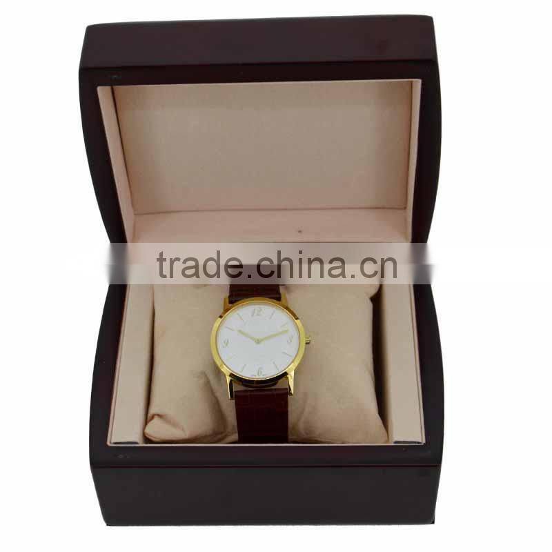 2015 slim stainless steel fashion watch genuine leather strap watch man watches